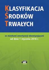 B5 symbol KS1221 Klasyfikacja Środków Trwałych ze stawkami amortyzacji obowiązującymi od dnia 1 stycznia 2018 r.