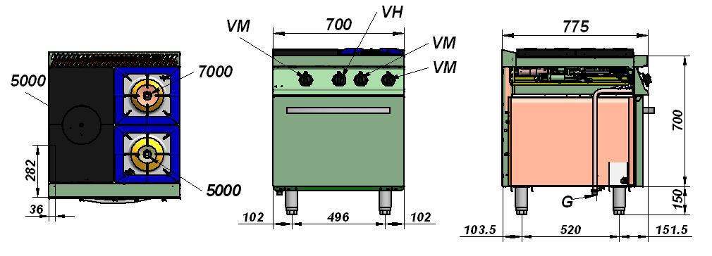 piano cottura VH: Valvola termostatica del forno G-