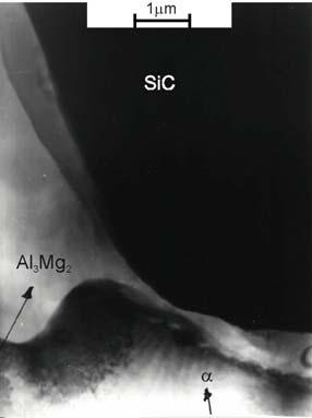 The interface of SiC/α(Al), TEM Rys.3.