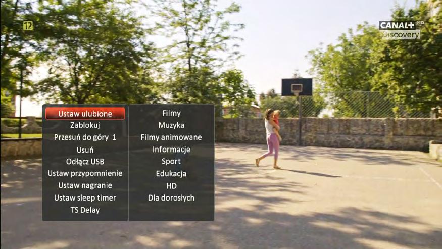 Z poziomu EPG można szybko dokonać rezerwacji zdarzenia do nagrywania (czerwony przycisk) lub ustawić przypomnienie (zielony).