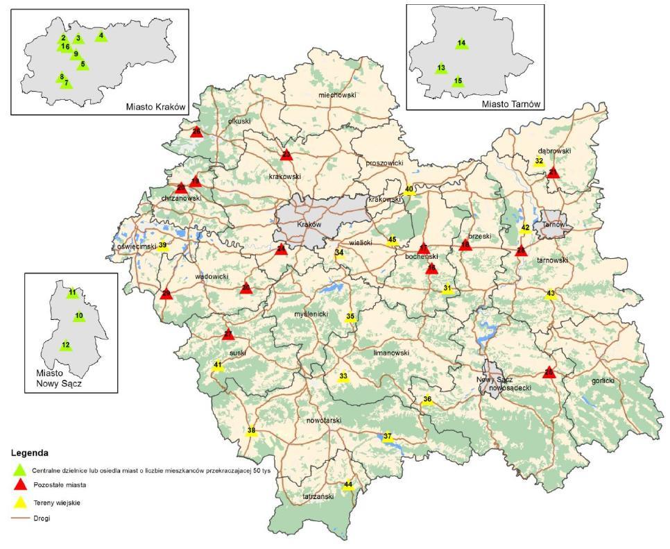 Skawina Bukowno Dąbrowa Tarnowska Chrzanów Nowy Wiśnicz Andrychów Skała Bobowa Bochnia Wojnicz Trzebinia Kalwaria Zebrzydowska Grybów Brzesko Sucha Beskidzka [V/m] Informacja o stanie środowiska w