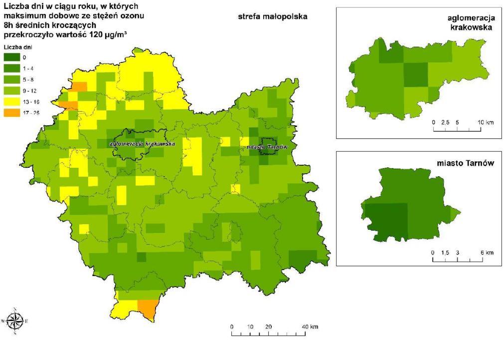 Mapa 4. Rozkład stężeń dwutlenku siarki Mapa 5.