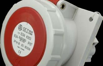 Gniazda tablicowe 3p 4p 5p 230 V 3p = 6h 400 V 4p, 5p = 6h 500 V 4p,5p = 7h 2P + PE