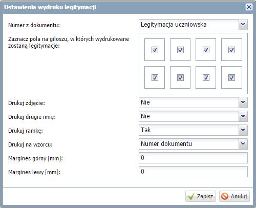 Sporządzanie wydruków 81 Wydrukuj dokument. Ćwiczenie 2. Drukowanie legitymacji szkolnej Wydrukujemy legitymację szkolną: Przejdź do widoku Wydruki/ Dane o uczniu.