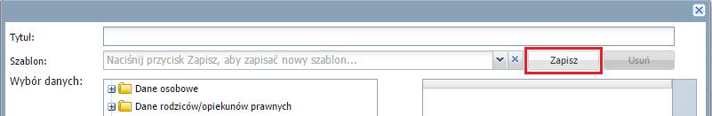 W polu Szablon wpisz nazwę nowego szablonu listy.