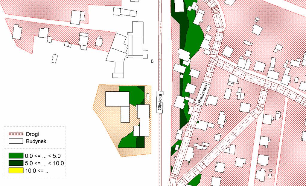 Realizacja ekranów akustycznych przy ul. Gliwickiej 105 Zaktualizowana mapa przekroczeń hałasu dla wskaźnika L DWN wykazała, iż na terenie Szkoły zlokalizowanej przy ul.