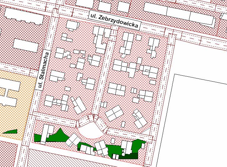 Rysunek 69. Mapa przekroczeń wskaźnika L DWN. Rejon parkingu przy markecie REAL przy ul.