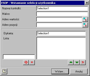 ESOP - Podręcznik użytkownika strona: 19 Aby zarejestrować zmienną, należy: wybrać typ zmiennej z pola Typ zmiennej; dla niektórych wielkości znajdujących się na zakładce Geometria dostępne jest pole