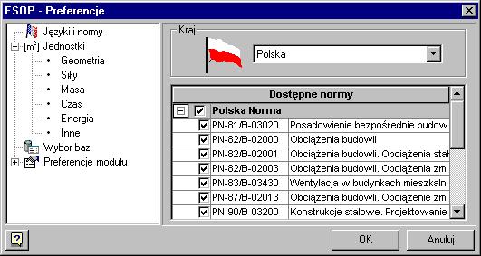 strona: 22 ESOP - Podręcznik użytkownika Właściwości - opcja umożliwiająca otwarcie okna dialogowego wstawiania selekcji ze zdefiniowanymi parametrami dla wybranego pola; to okno dialogowe może