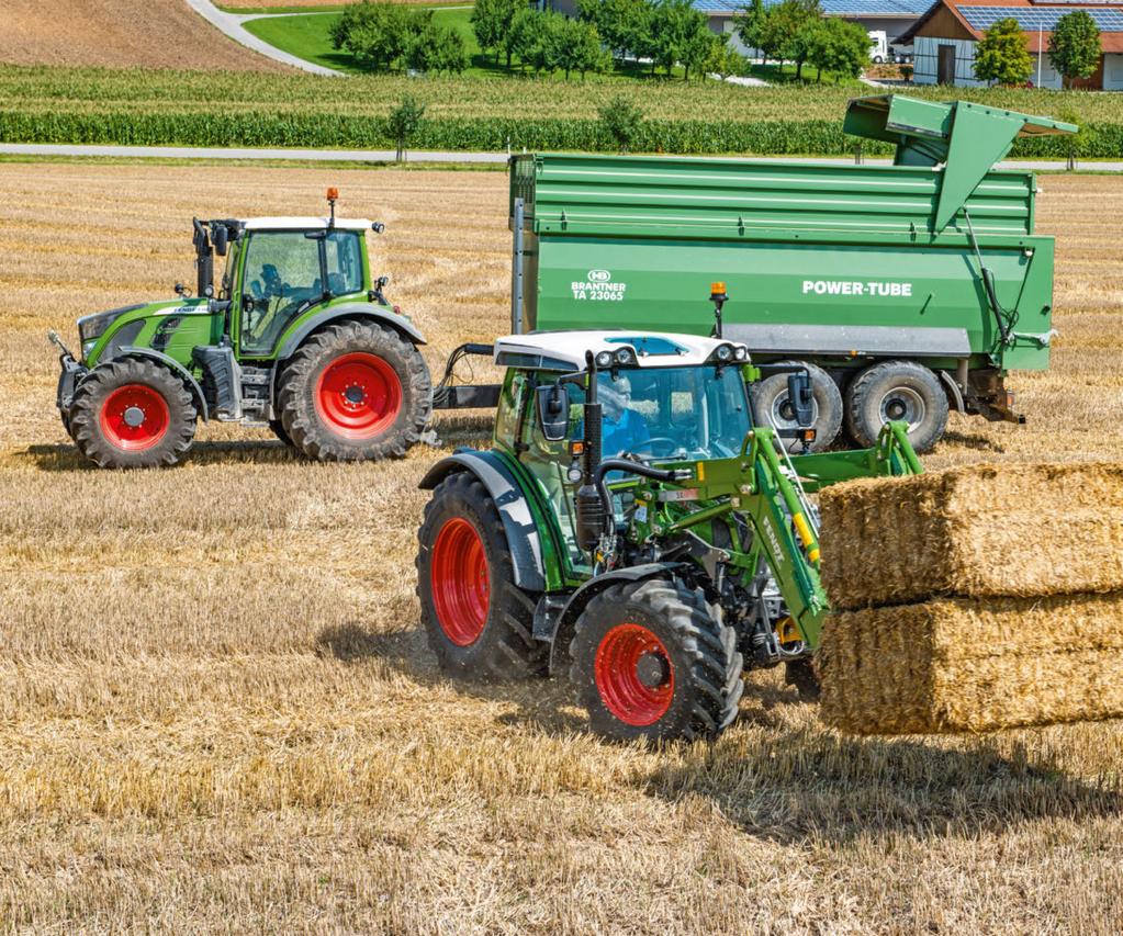 Dzięki minimalnej wysokośi iąnika wynosząej 2480 mm z oumieniem 480/70R30, kompaktowy iąnik Fendt 200 Vario doskonale nadaje się do pray w niskih budynkah.
