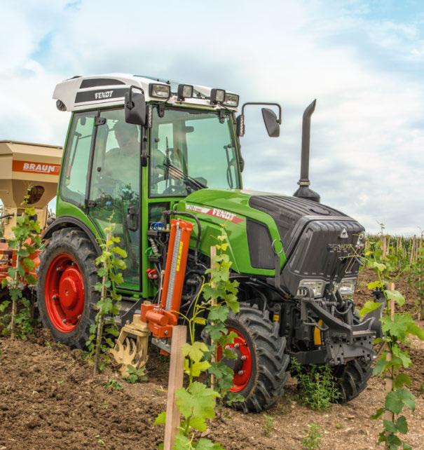 Fendt 200 P Vario Ciągnik specjalistyczny z szerszymi osiami i wyższym udźwigiem o szerokości zewnętrznej od 1,68 m.