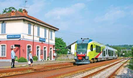 ATR220 024 (producent Pesa) przewoźnika FNM na stacji Bornato Calino, region Lombardia, Włochy (12.06.2010 r.). Fot. S.