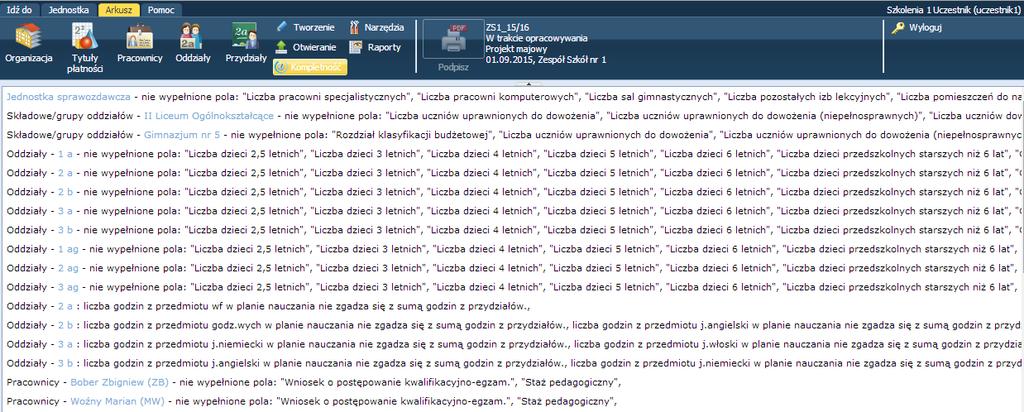 Odczytaj, ile wynosi etat nauczyciela oraz ile ma godzin tygodniowo. 3. Obejrzyj przydziały innych nauczycieli. Ćwiczenie 12.