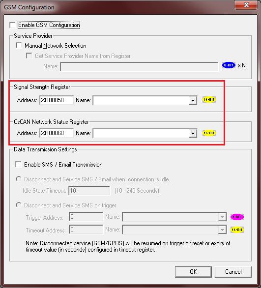 przechowywana będzie informacja o sile sygnału CsCAN Status Register - adres