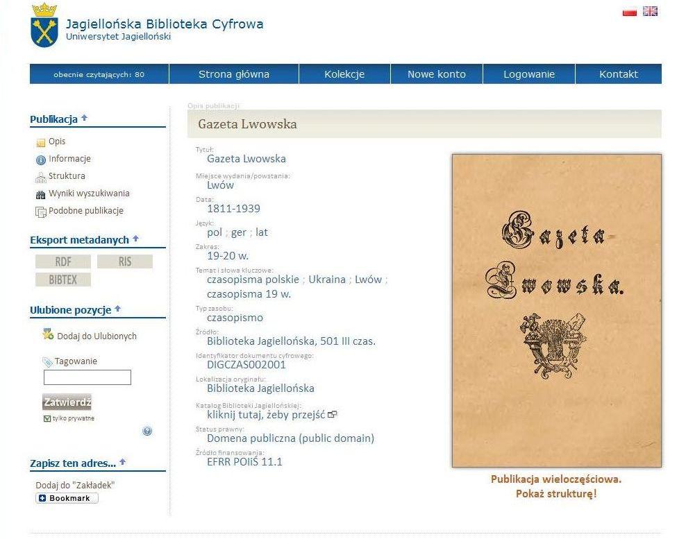 Propozycja Jagiellońskiej Biblioteki Cyfrowej przykłady