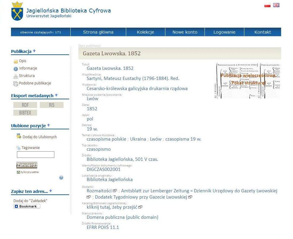 Propozycja Jagiellońskiej Biblioteki Cyfrowej przykłady