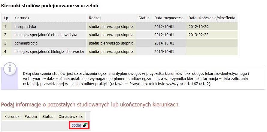 Rysunek 6 Po kliknięciu przycisku dodaj wyświetlony zostanie formularz, który pozwoli Ci wprowadzić niezbędne informacje: Rysunek 7 Pamiętaj!