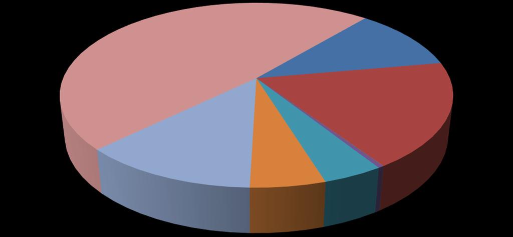Nośniki energii wykorzystywane w Gminie drewno (biomasa) 48,4% energia elektryczna 11,1% gaz ziemny 18,4% węgiel 12,3% benzyna 5,2% olej opałowy 0,4% olej napędowy 4,2% Rysunek 29.