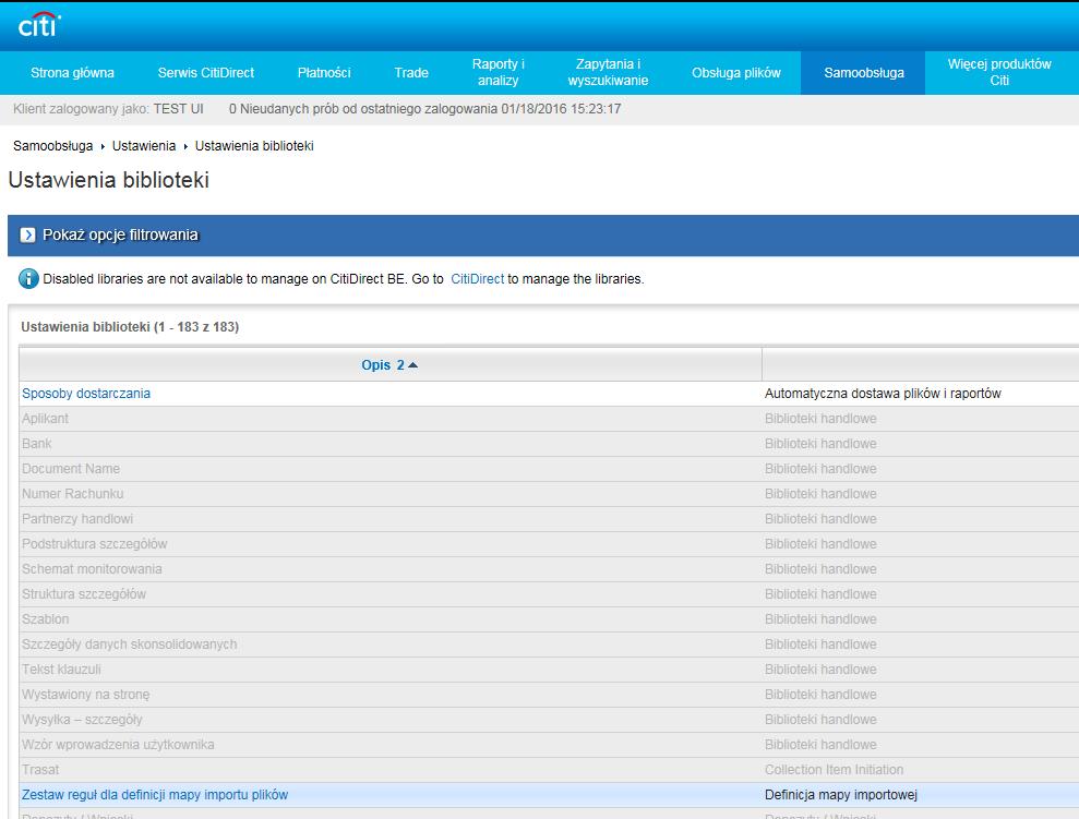 Z listy szablonów wybierz bibliotekę dla definicji