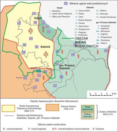 Obszar planowanych prac badawczych Wyznaczony obszar planowanych prac badawczych obejmuje centralną część gdańskiego systemu wodonośnego, w tym: strefę krawędziową Pojezierza