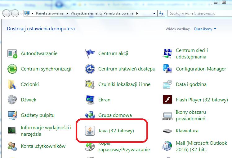 6. Konfiguracja Javy Środowisko uruchomieniowe Java należy