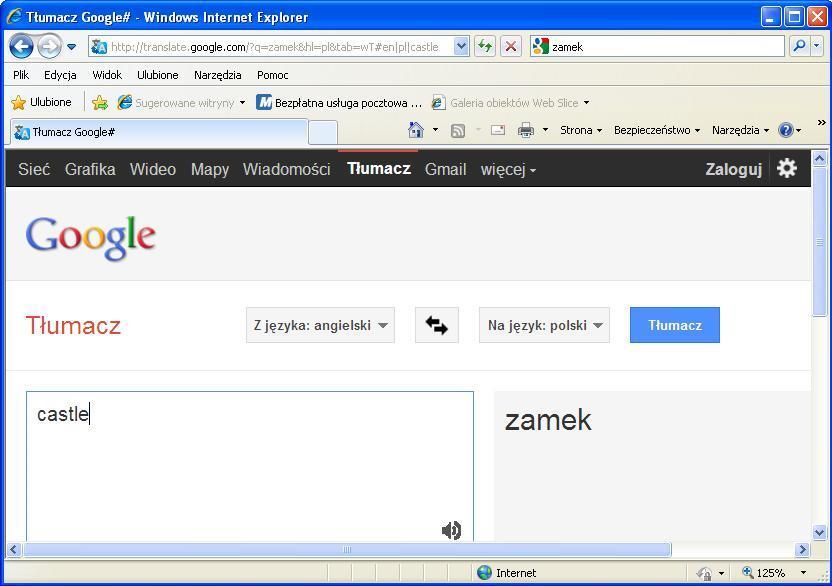 Rysunek 3. Okno Tłumacza Google Odnośnik Gmail będzie dla Ciebie przydatny, jeśli jesteś użytkownikiem usługi Gmail poczty Google.