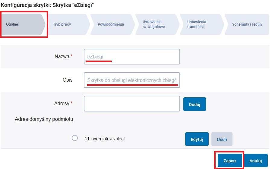 Krok 4 Ustawiamy następnie tryb pracy wybierając