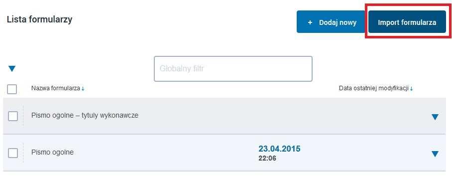 Krok 3 Następnie klikamy na przycisk Import