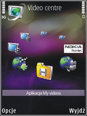 Nokia Video Centre 92 Nokia Video Centre Dzięki Nokia Video centre (usługa sieciowa) można pobierać i bezpośrednio odtwarzać strumieniowo pliki wideo, korzystając z kompatybilnych internetowych usług