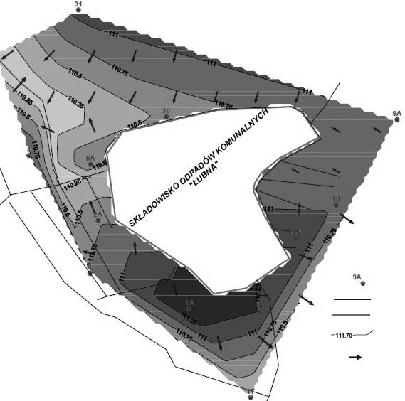 RYSUNEK 3. Schemat starego składowiska po wykonaniu systemu ochrony wód (Koda 2009) FIGURE 3.