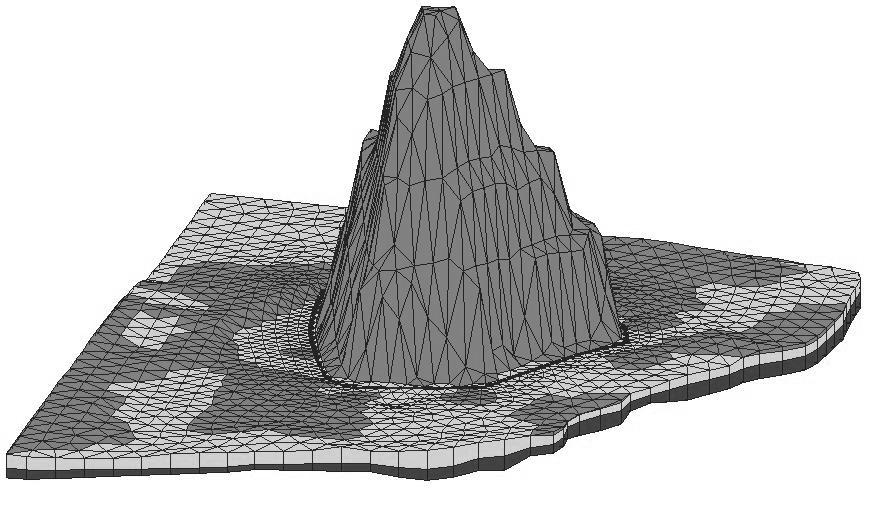 Składowisko i tereny przyległe z budową geologiczną (w 10-krotnym przewyższeniu) FIGURE 6.