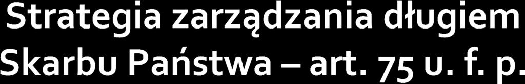 1. Minister Finansów opracowuje czteroletnią strategię zarządzania długiem Skarbu Państwa oraz oddziaływania na państwowy dług publiczny, uwzględniając w szczególności: 1) uwarunkowania zarządzania