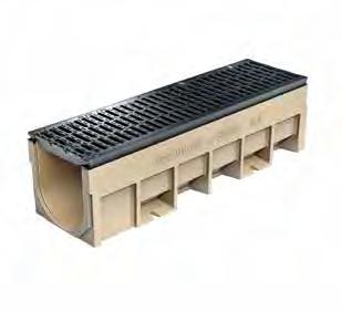 System odwodnienia liniowego ACO Drain S 200 K 1) z ryglem przesuwnym wzdłużnym Powerlock Szerokość w świetle 20,0 cm Maksymalna klasa obciążenia kanału F 900, maksymalna klasa obciążenia rusztu D