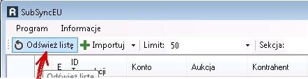 Działanie z poziomu integratora 1. Uruchom program SubSyncEU. 2.