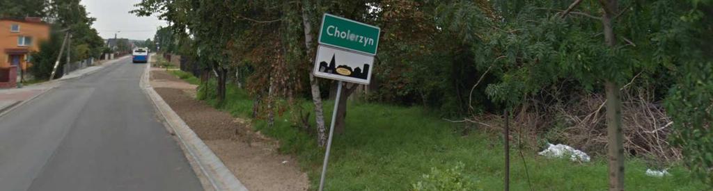 Cholerzyna Podobnie po drugiej stronie drogi, granica znajduje się za drogą