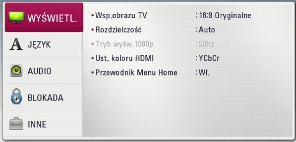 Ustawienia Ustawienia opcji konfiguracji W menu [Konfig.] możesz zmienić ustawienia odtwarzacza. 1.