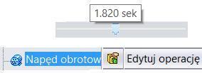 Rysunek 8.10. Pasek czasu w dowolnym położeniu oraz edycja napędu Rysunek 8.11.