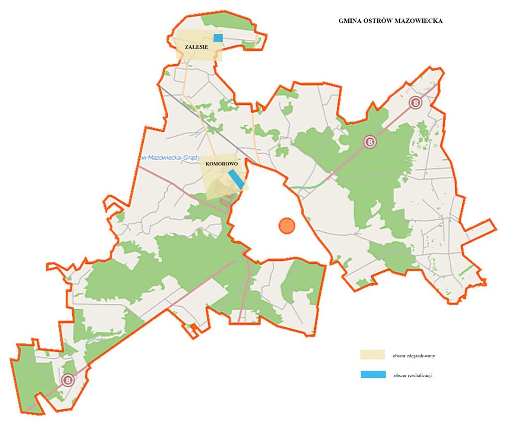 Rysunek 21 Mapa Gminy Ostrów Mazowiecka ze