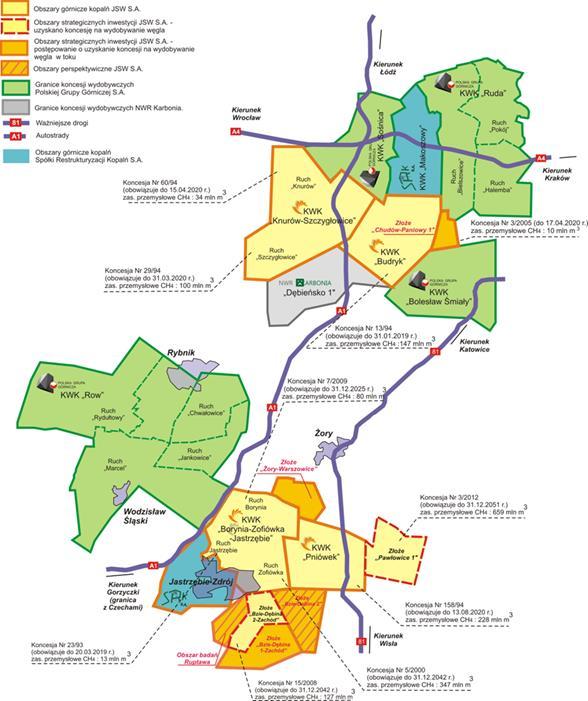 Optymalna struktura aktywów wydobywczych wraz z lokalizacją głównych odbiorców Koncesja Nr 3/2013 (obowiązuje do 31.12.2030 r.) zas.