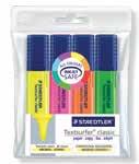 ZAKREŒLACZE duża zawartość atramentu 1-5 mm 1 Zestaw 4 szt. Zakreœlacz Textsurfer Classic STAEDTLER Zakreœlacz Staedtler z intensywnym atramentem pigmentowym na bazie wody.