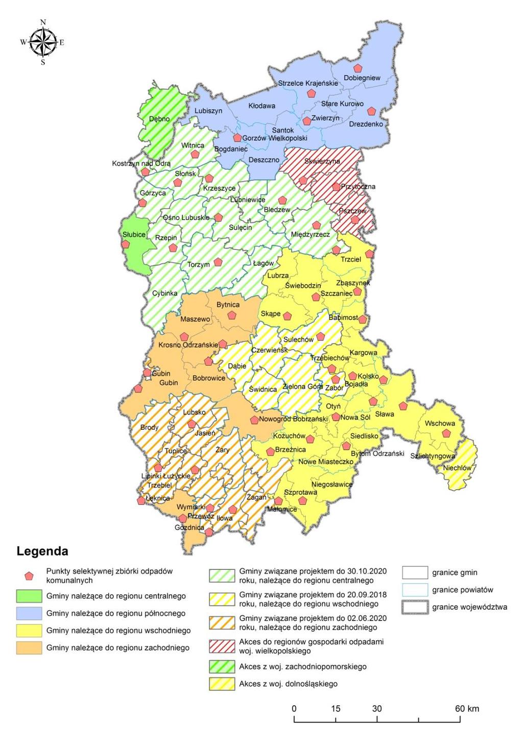 Podział województwa na regiony wykaz