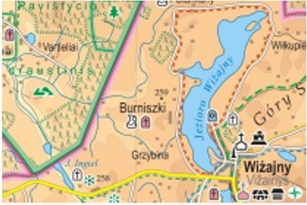Kartografia przykładowe prace Turystyczno-krajoznawcza mapa pogranicza polsko-litewskiego