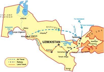 Uzbekistan i jego tradycje (12 dni) Tashkent Khiva Bukhara Yangigazgan Samarkand - Tersak village Samarkand - Tashkent Dzień 1-2 Polska Tashkient (B,-,-) Wylot do Tashkientu.