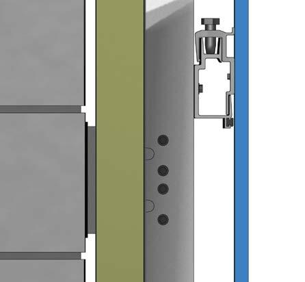 Wymagane jest stosowanie specjalnych podkonstrukcji aluminiowych. Rys. Podkonstrukcja alumininiowa - przekrój poziomy.