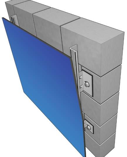 Montaż okładzin wewnętrznych Do montażu okładzin stosuje się podobne systemy jak w przypadku fasad zewnętrznych.