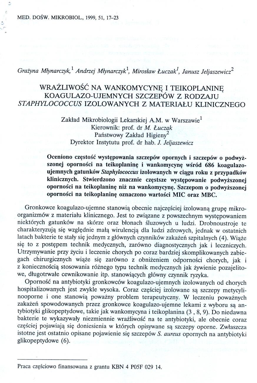 -. ; MED. DOSW. MIKROBIOL.