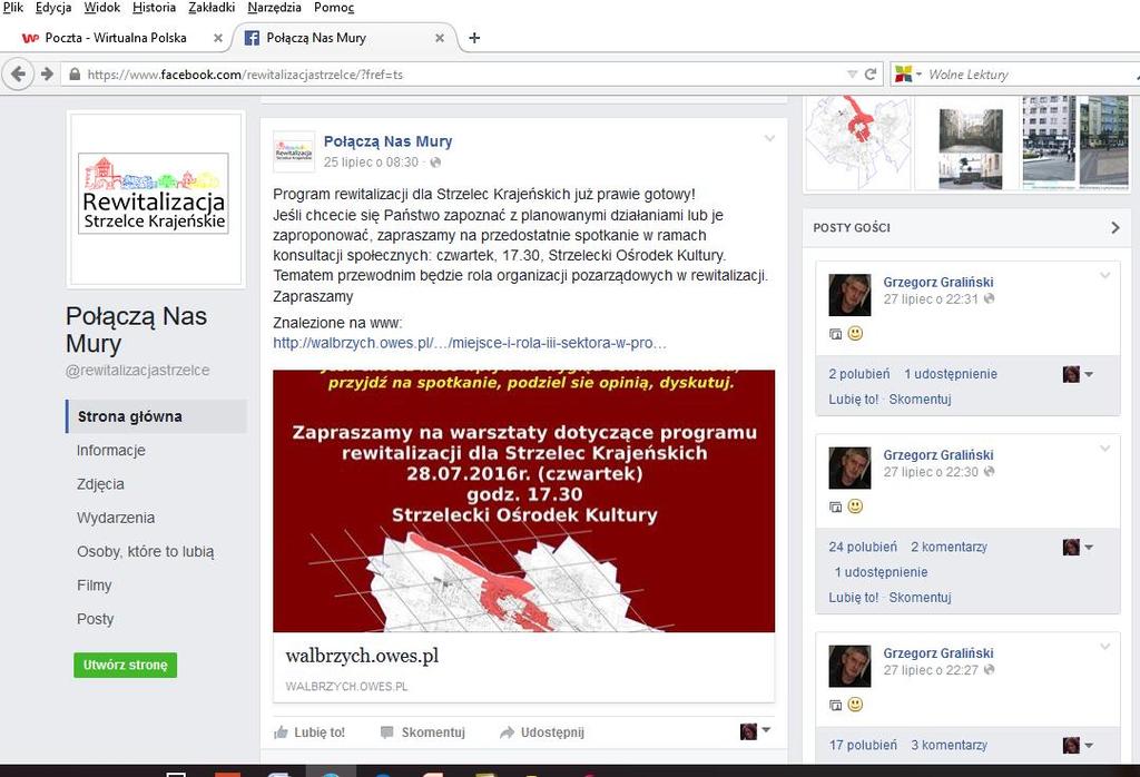 Informację o rozpoczęciu konsultacji przekazano interesariuszom 25 lipca 2016 r. Do informowania mieszkańców Strzec Krajeńskich o konsultacjach zastosowano następujące kanały: 1.