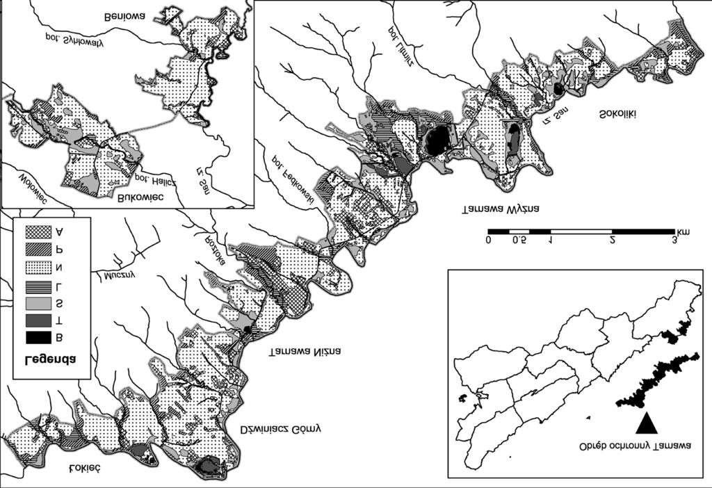 S. Michalik, A. Szary, S. Kucharzyk Charakterystyka roślinności... 193 Fig. 1. Distribution of main types of plant communities in the protection district Tarnawa.