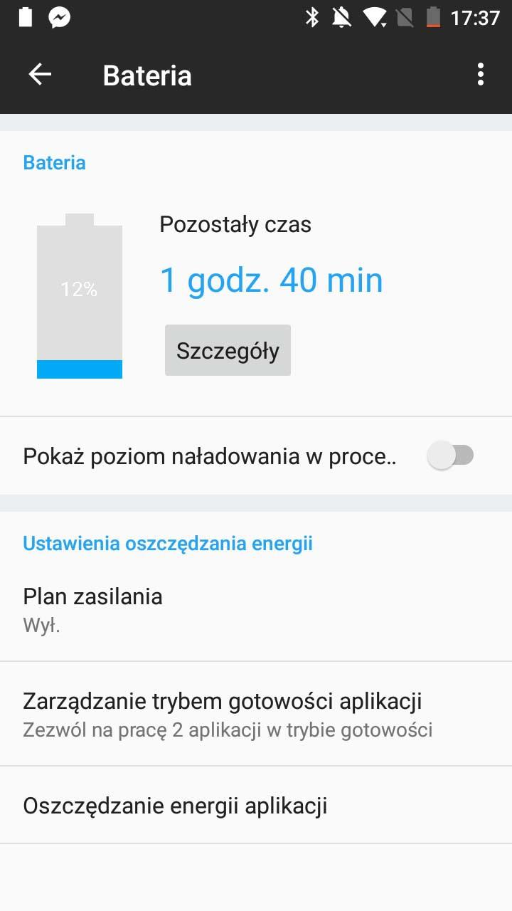 Wrażenia z działania baterii są trochę mieszane. Samo używanie telefonu nie nastręcza problemów. Zazwyczaj zbliżałem się do dwóch dni działania, co jest wynikiem bardzo dobrym.