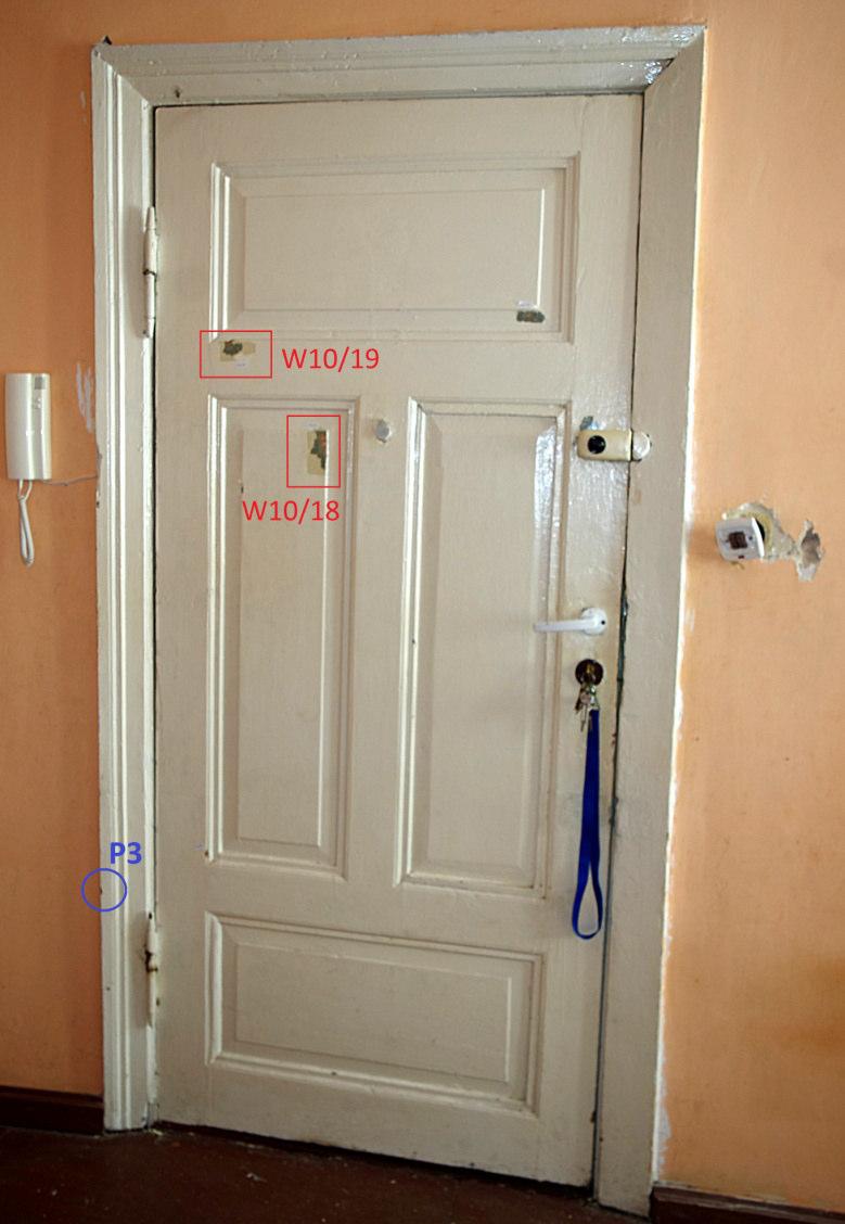 STOLARKA DRZWIOWA Widok drzwi wejściowych od strony wewnętrznej D1.